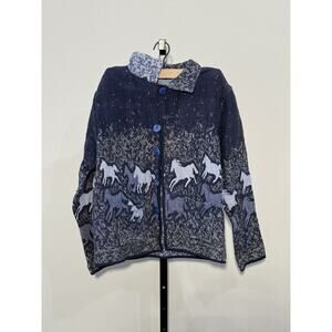 Parsley & Sage Jacket Women X-LARGE Reversible Horses. Very Nice.